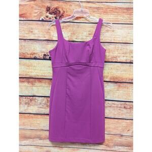 New York & Company Womens Sz 10 Purple Scoop Neck Casual Knit Dress GUC